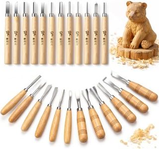 WAYCOM 24PCS Wood Knife Kit Set Wood Carving Kit,Professional Chisel Set, including Small, Middle, Large size (24PCS)