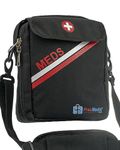 PracMedic Bags Lockable, Insulated, Travel Medicine Bag- holds Epipens, Auvi-Q, Asthma Inhaler & Spacer or Diabetic Supplies, your personal medicine organizer- Grab and Go with T-MEDS Bag (Black)