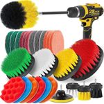 YIHATA Drill Brush Cleaning Brushes Set, 28 Pack Extended Long Attachment Power Scrubber Brushes for Cleaning, Great for Car Carpet Floor Bathroom Toilet Kitchen Ceramic Surface Multicolor