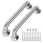 XJYMCOM 2Pcs Stainless Steel Grab Rails Outdoor Bar Anti Slip Bathroom Hand Rail with Mounted Screws Safety Handle Bathroom Balance for Elderly Children Pregnant Elderly Woman -12'' (30cm)