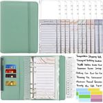 Mlife Budget Binder,A6 Binder with Zipper Envelopes Money Organizer for Cash Bills Coupon Card, Budget Planner for Saving Money,Cash Envelopes for Budgeting,Money Saving Binder (Green)