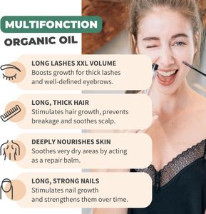 BIONOBLE Organic Castor Oil 50ml – Cold Pressed, Hexane Free, Mascara Kit for Eyelashes, Hair, Brows, Skin