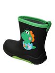 Yellow Bee EVA Adorable Frog Themed Rain Boots For Boys, Black, 13C, 6-7 Years