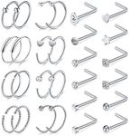 Rajnard Nose Rings Nose Studs Set 2