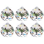 1.57"/40mm Clear Crystals Ball Prism-6Pcs Hanging Faceted Pendant Suncatcher for Ceiling Chandelier, Feng Shui, Wedding Home, Office Decorations