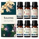 Essential Oils Gift Set, SALKING 100% Pure Aromatherapy Therapeutic Grade Scented Oils for Oil Diffusers,6 x 10 ml(Lavender, Rose, Cherry Blossom,Ylang Ylang,Gardenia,Chamomile)