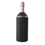 Vinglacé Wine Bottle Chiller- Portable Champagne Insulator- Stainless Steel Wine Cooler Sleeve, Black