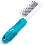 Piepea Pet Comb, Long and Short Teeth Comb for Dogs & Cats, Pet Hair Comb for Home Grooming Kit, Removes Knots, Mats and Tangles title