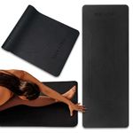 Yogi Bare Non-Slip Ever Grip Yoga Mat - 183cm x 68cm | Large Eco, Natural & Thick Rubber Yoga Mat | Lightweight & Compact Home Gym Fitness, Pilates Exercise & Stretching Accessories (Midnight Black)