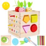 Toddler Montessori Toys for 2 3 Year Old Boy Girl Birthday Gifts, Kids Wooden Shape Sorter Toys & Educational Learning Toys for Toddlers 2-3 Ages 2-4, Baby Toys 18 Months for Christmas Day