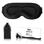 Sleep Mask for Men Women, Upgraded 3D Contoured Cup Eye mask Blindfold, Block Out Light, Eye mask with Adjustable Strap, Breathable & Soft for Sleeping, Yoga, Traveling (Black-02)