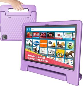 Kids Tablet 10 Inch, Tablet for Kids Android 13, 4GB+64GB, 8-Core CPU, WiFi 6, 12H Battery Life, Parental Control, 1280 * 800 HD Display, Dual Cameras, Shockproof Case, Pre-Installed Educational Apps