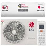 LG 1 Ton 3 Star Dual Inverter Split Ac (Copper, AI Convertible 6-In-1 Cooling, HD Filter with Anti-Virus Protection, 2025 Model, TS-Q12PNXE, White)