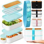 KARRICO Leakproof XL Premium Bento Box Adult Lunch Box - 68 oz Large Size Bento Lunch Box - Lunch Containers for Adults - Adult Bento Box (Mint)