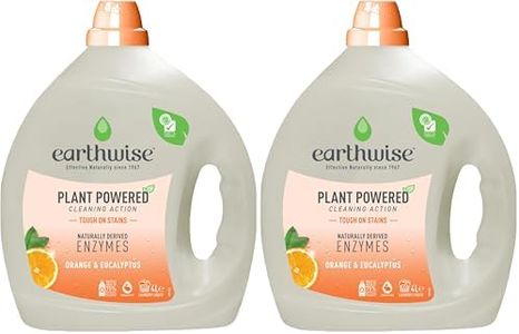 Earthwise Orange & Eucalyptus Laundry Washing Detergent Liquid 4L, 80 Washloads, Suitable for Front & Top Loader, Tough on Stains, Plant Powered Cleaning Action with Naturally Derived Enzymes