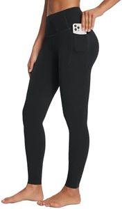 baleaf Freeleaf Women's Workout Leggings with Pockets 7/8 Yoga Pants High Waisted Tummy Control Athletic Gym Leggings Black L-2XL