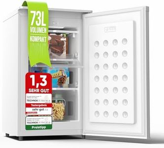 Stillstern Gefrierschrank Klein (73L) 4-Sterne-Gefrierfach -18°C ger. Energiever. Mini Freezer mit 3 Fächer, stufenlos reg. Temp., kleine Tiefkühltruhe, Türanschlag r./l. Tiefkühlschrank R600A Weiß