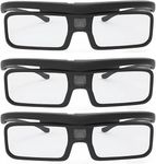 AWOL VISION DLP Link 3D Glasses (3 Packs), Rechargeable Active Shutter Eyewear compatiable with AWOL VISION LTV-2500, LTV-3500, Vanish TV & Other DLP-Link 3D projectors (3 Packs)