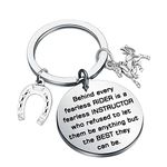 BAUNA Riding Instructor Thank You Key Ring Behind every Fearless Rider is a Fearless Instructor Horse Coach Gift (Horse Instructor Key chain)