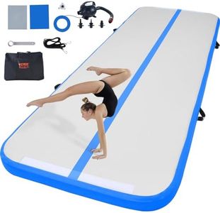 VEVOR Gymnastics Air Mat, 4 inch Thickness Inflatable Gymnastics Tumbling Mat, Tumble Track with Electric Pump, Training Mats for Home Use/Gym/Yoga/Cheerleading/Beach/Park/Water, 10 ft, Blue