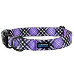 Max and Neo Plaid Pattern NEO Dog Collar - We Donate a Collar to a Dog Rescue for Every Collar Sold (Purple, Large)