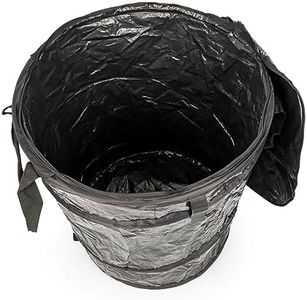 Camco Pop-Up Utility Container | Features Heavy Duty Liner & Zipper Close Lid | Holds 30-Gallon Kitchen-Size Trash Bags | Stands 2-Ft Tall & Collapses for RV Storage and Organization (42893)