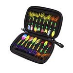 RoseFlower Fishing Lure Set Mixed Universal Artificial Topwater Fish Lure Soft Baits Kits Including Spinning Lure, Plastic Worm, hooks, Swivels and Storage Box - Freshwater Saltwater Fishing Equipment