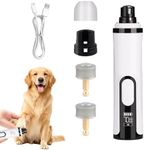 CMANLNYK Silent Pet Nail Grinder - Pro Nail Trimmer with LED Light & 3 Speed & 2 Grinding Heads, Electric Dog Clippers for Grooming, Grinder File for Small, Medium and Large Pets Thick Nails Dog Cat