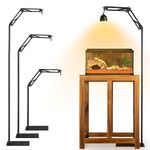 Hypool Reptile Heat Lamp Stand with 3 Adjustable Height And 360° Rotation Swing Arm Metal Hook Included For Bearded Dragon Turtle Gecko And Puppies 15.7inch to 74.3inch…