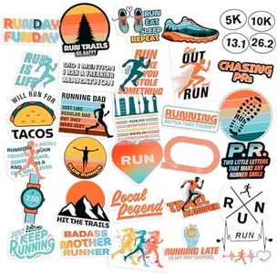 34 Pack Running Stickers – The Perfect Running Club Gift for Cross Country Runners, Marathon Enthusiasts, and Runner Girls – Fun Track Stickers and XC Stickers