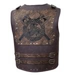 HiiFeuer Viking Warrior PU Leather Chest Armor, Retro Knight Leather Body Armor, Medieval Armor for LARP/Cosplay (Axe)