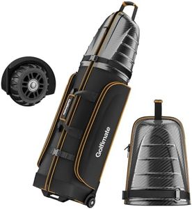 Golf Travel Bags for Airlines with Carbon Fiber Hard Top (Black Gold)