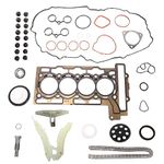 Engine Timing Chain Kit W/Sprocket and Head Gasket Set, for Mini Cooper R56 Hatchback 07-08, for Mini Cooper R55 R56 09-12, Replace# 20606049609 2146826246, 1.6L L4 DOHC Turbocharged N14B16C, N14B16A