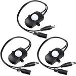 Hortsun 3 Pieces DC 5V-24V 5A PIR Motion Activated Sensor Light Switch Occupancy Motion Sensor with DC Coupler Cable for Halloween Party LED Strip Light