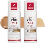 EltaMD UV Clear Tinted Sunscreen for Face, SPF 46 with Zinc Oxide, Oil-Free, Dermatologist Recommended, For Acne-Prone Sensitive Skin, 1.7 oz (Pack of 2)