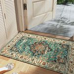 CHOSHOME Washable Rugs Small Non Slip Area Rugs for Bedroom Vintage Boho Rug Soft Short Pile Rug Machine Washable Rugs Living Room Indoor Entry Floor Rug Non Shedding Dense Blue 60x110CM Rugs