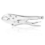 INGCO Curved Jaw Locking Pliers, 10" Curved Jaw Pliers- Carbon Steel Vise Grips - Hardened Milled Jaws for Maximum Grip - Classic Trigger Release