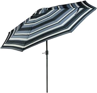 Sunnydaze 9-Foot Patio Umbrella with Push Button Tilt and Crank - Aluminum Pole with Polyester Canopy - Catalina Beach Stripe
