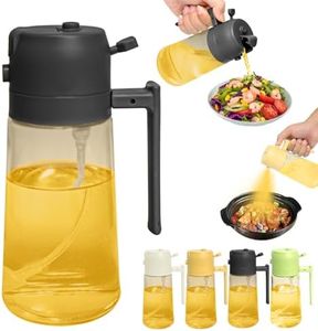 LM BODYCARE Oil Dispenser for Kitchen, 2 in 1 Oil Dispenser and Oil Sprayer for Cooking - 16oz/470ml Olive Oil Bottle for Cooking, Kitchen, BBQ, Air Fryer, Salad, Baking. (Black)