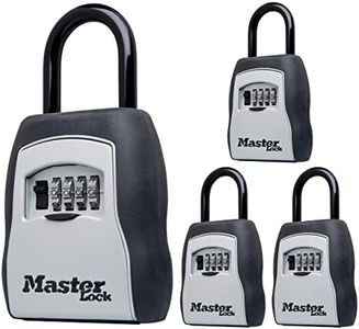 Master Lock Key Lock Box with Code, Outdoor Lock Box for Realtors, Property Managers and Landlords, Ideal for Short-Term Rentals, Key Safe Holds 5 Keys, 4 Pack, 5400EC4