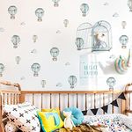 astrkiz Boy Wall Decals Peel and Stick, Watercolor Blue Hot Air Balloon and Clouds Wall Sticker for Baby Boys Room Kids Room Playroom Gender Neutral Room Nursery Wall Art Stickers Decor