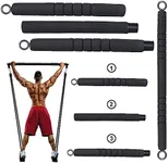 Bear Grips Multifunctional Pilates Bar - Adjustable 3 Section Total Body Toning Pilates bar Fitness Equipment for Home Gym System - Portable Pilates Equipment Yoga Stick for Women and Men