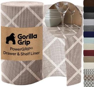 GORILLA GRIP powerGRIP Drawer Shelf and Cabinet Liner, 20"x30', Beige