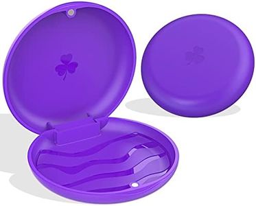 ARGOMAX-2 PCS Thin and Light Aligner Case, Magnetic Closure Retainer Case, Easy to Carry Retainer Holder Case, Purple + Purple