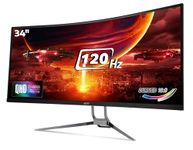 Acer ED343CUR J 34 Inch UWQHD (3440x1440) Pixels VA Panel 1000R Curved Backlight LED Monitor I 1 MS, 120Hz Refresh I HDR 10, Adobe RGB 90% I RGB Lighting I 2 x HDMI (2.0) 2 x DP (1.2) I Eye Care