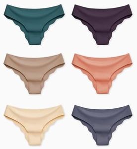 PATPAT Teen Girls Seamless Underwear No Show Panties Pack of 6 Invisible Briefs for Big Girl Stretch Seamless Bikini Briefs women clothes briefs kids Color-A 15-16 Years