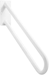 Hold Tight Handrails Steel Wall Mount Handrail - Heavy Duty Stair Railing for Decks, Porch, Mobile Homes, Short Stairway - Weatherproof & Non-Slip Powder Coated Finish - [32"], [White]