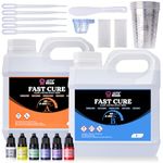 LET'S RESIN Fast Cure Epoxy Resin Kit, Demould in 4 Hours, 2L Upgrade Quick Drying & Crystal Clear Resin, Bubble Free Epoxy Resin for Craft, Art, Resin Supplies with Resin Dye, Resin Cup, Stir Stick