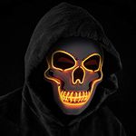 Halloween Mask LED Light up Costumes Scary Mask for Party Supplies Favor (Orange)