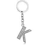 BESPMOSP A-Z Letter Keychain Keyring Crystal Shiny Family Best Friend Jewellery (K)